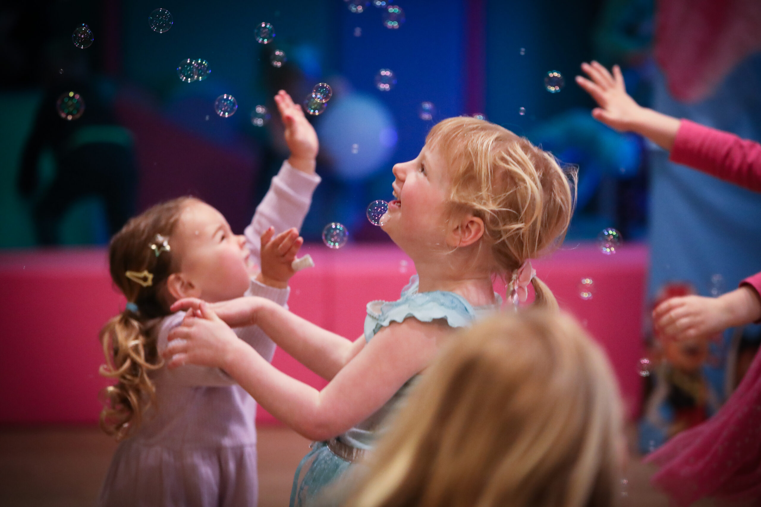 Children playing at a party in Small+Mighty's calm, considered play cafe in Godalming